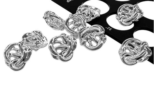 Пуговица металлическая на ножке MP04, серебристая, 20 мм