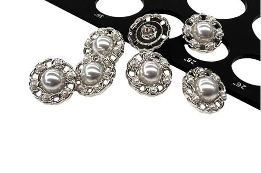 Пуговица металлическая на ножке MP10, серебристая, 18 мм