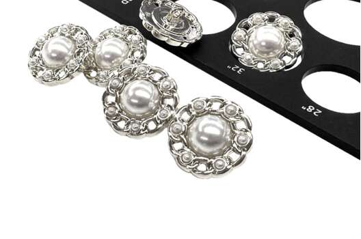 Пуговица металлическая на ножке MP10, серебристая, 20 мм