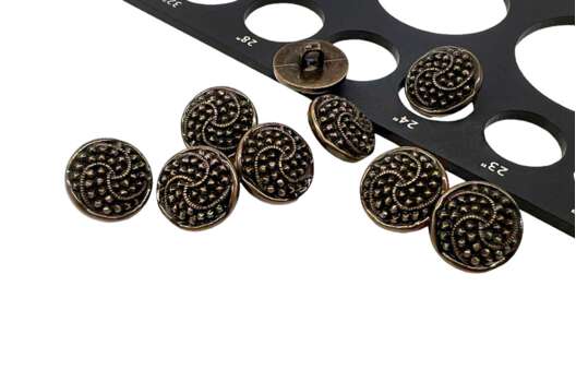 Пуговица пластиковая на ножке LA1378, темная бронза, 15 мм