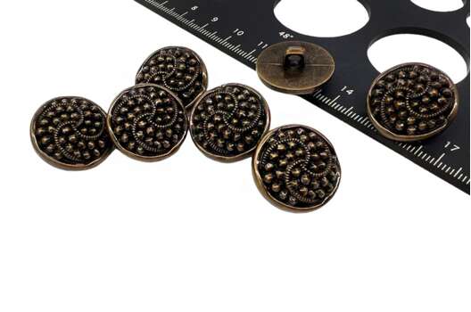 Пуговица пластиковая на ножке LA1378, темный никель, 21 мм