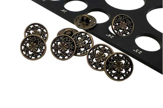 Пуговица металлическая на ножке ME603, бронза, 15 мм