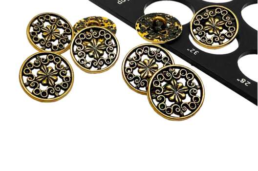 Пуговица металлическая на ножке ME603, состаренное золото, 20 мм