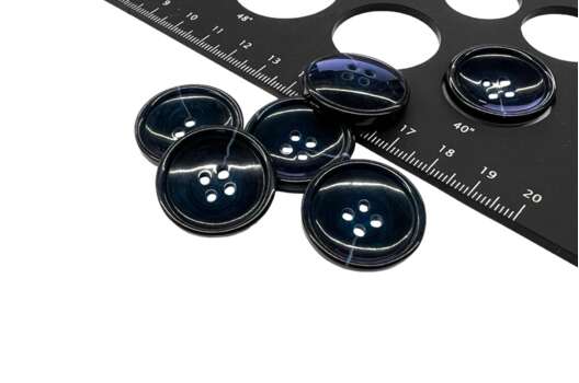 Пуговица пластик P9-14, 4 прокола, темно-синяя, 25 мм