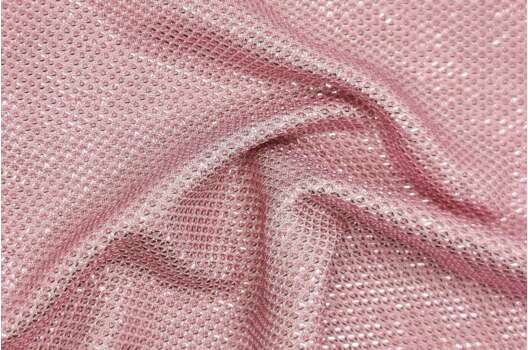 Трикотаж с люрексом, Лунный свет розовый