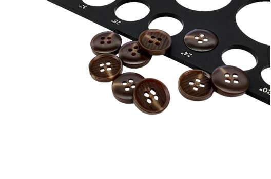 Пуговица пластик CN2576, 4 прокола, коричневая, 15 мм