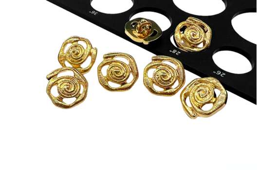 Пуговица пластиковая на ножке LA1707, золото, 18 мм