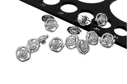 Пуговица пластиковая на ножке LA1707, серебро, 11.5 мм