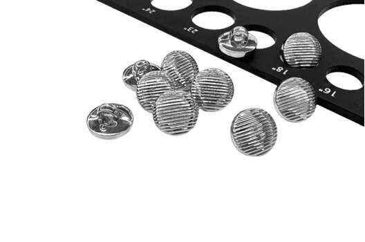 Пуговица пластиковая на ножке RB Z-90, серебро, 11.5 мм