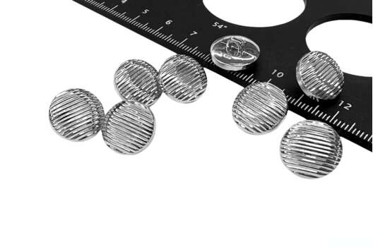 Пуговица пластиковая на ножке RB Z-90, серебро, 14 мм