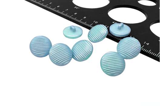 Пуговица пластиковая на ножке RB Z-90, голубая, 14 мм