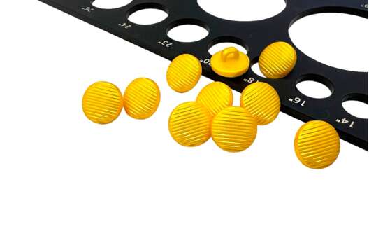 Пуговица пластиковая на ножке RB Z-90, желтая, 11.5 мм