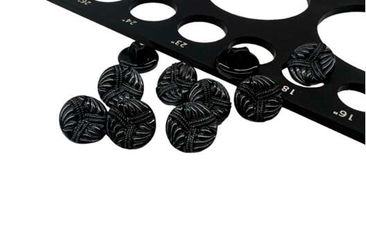 Пуговица пластиковая на ножке RB Z-31, черная, 11.5 мм