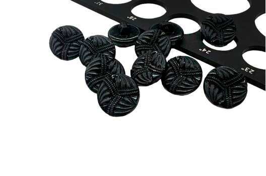 Пуговица пластиковая на ножке RB Z-31, черная, 15 мм