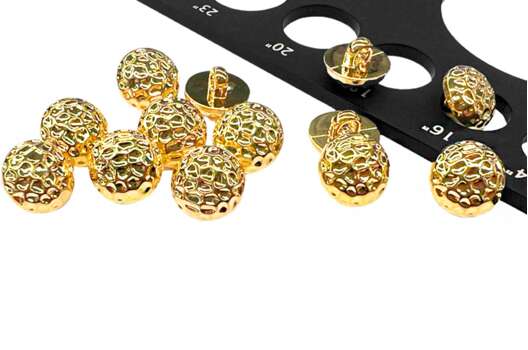 Пуговица пластиковая на ножке LA1315, золото, 10 мм