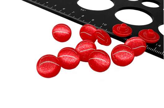 Пуговица пластиковая на ножке CR P-45, красная, 14 мм