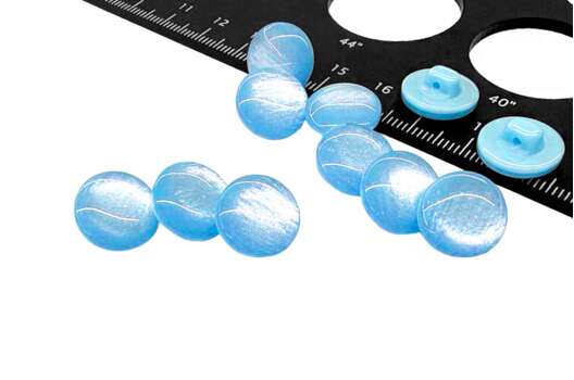 Пуговица пластиковая на ножке CR P-45, голубая, 14 мм