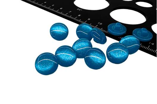 Пуговица пластиковая на ножке CR P-45, бирюзовая, 14 мм