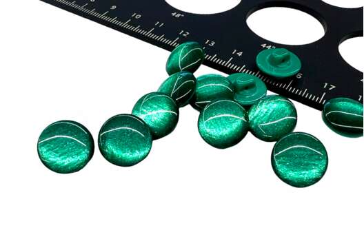 Пуговица пластиковая на ножке CR P-45, темно-зеленая, 14 мм