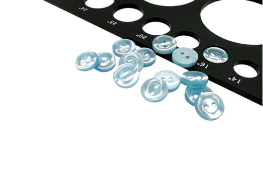 Пуговица пластиковая M-10, 2 прокола, голубая, 10 мм