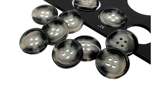 Пуговица пластик P9-09, 4 прокола, серая, 20 мм