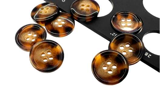 Пуговица пластик P9-09, 4 прокола, коричневая, 20 мм