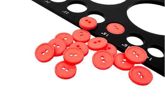 Пуговица пластик CB-3626, 2 прокола, светло-красная, 11.5 мм