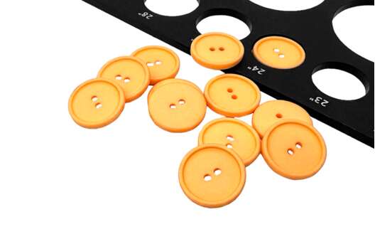 Пуговица пластик CB-3626, 2 прокола, светло-оранжевая, 15 мм