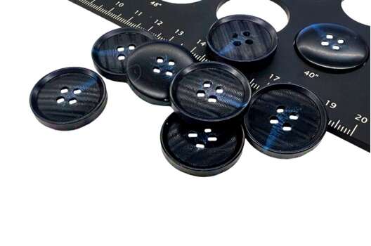 Пуговица пластик CN2576, 4 прокола, темно-синяя, 25 мм