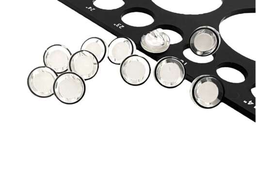 Пуговица пластиковая на ножке B304, прозрачная с черным, 11.5 мм