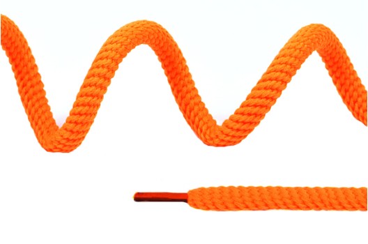 Шнурок круглый флуоресцентный 5 мм, оранжевый неон, 130 см