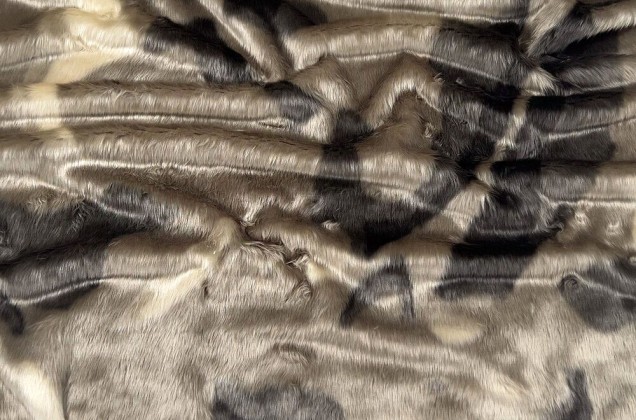 Мех искусственный средневорсовый, серо-коричневая абстракция (ИЖС3201Т4)
