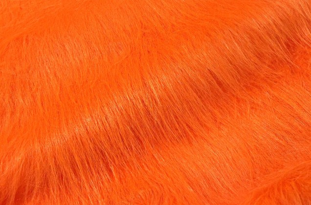 Мех искусственный игрушечный, длинноворсовый, Лама оранжевая
