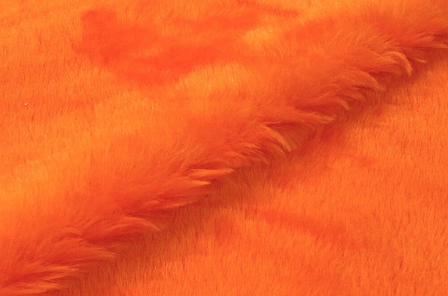 Мех искусственный средневорсовый, ярко-оранжевый (ИС-226-2СМ)