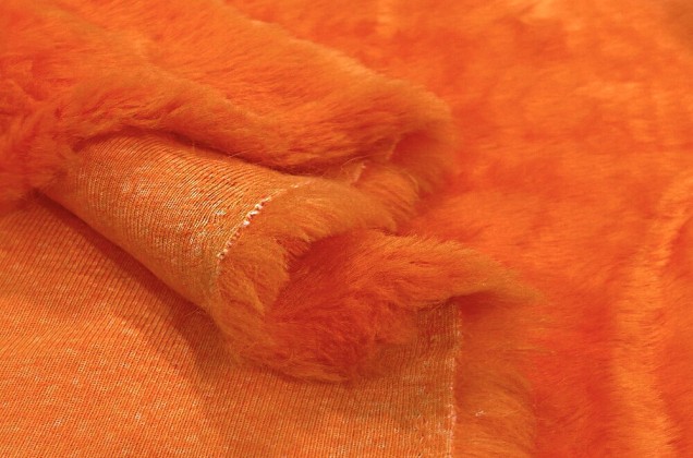 Мех искусственный средневорсовый, ярко-оранжевый (ИС-226-2СМ) 3