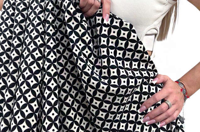 Штапель, Орнаментальный черно-белый, Турция 2