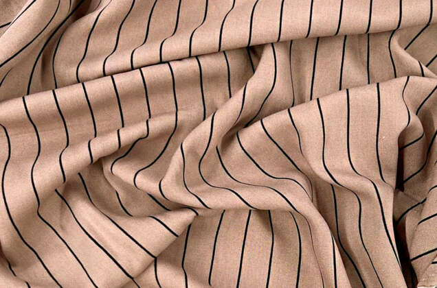 Штапель, Мелкая полоска черно-бежевая, Турция 1