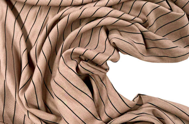 Штапель, Мелкая полоска черно-бежевая, Турция 3