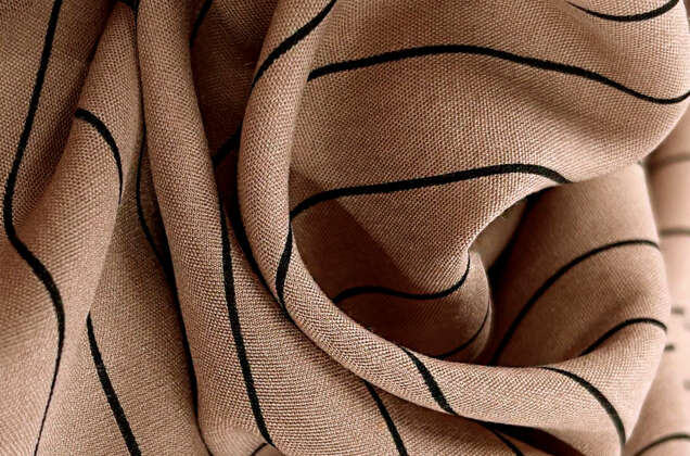 Штапель, Мелкая полоска черно-бежевая, Турция