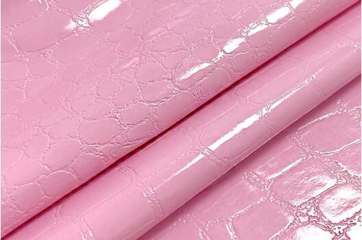 Мебельная экокожа Крокодил, светло-розовая, Турция