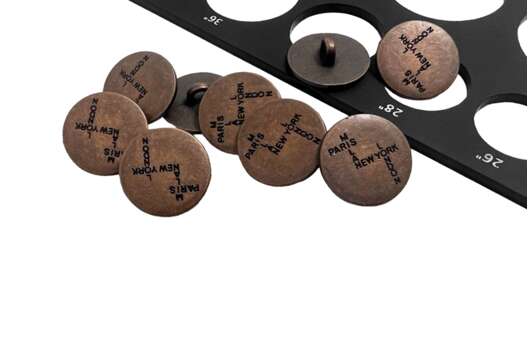 Пуговица металлическая на ножке ME508, коричневая, 18 мм