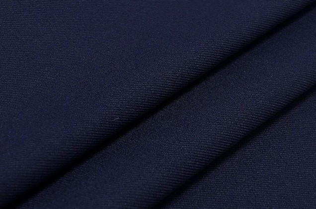 Костюмная ткань с вискозой и эластаном, темно-синяя (232-B010) 1