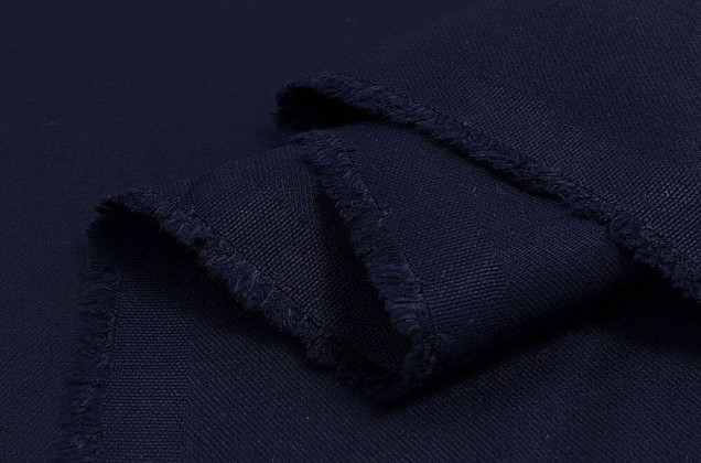 Костюмная ткань с вискозой и эластаном, темно-синяя (232-B010) 2