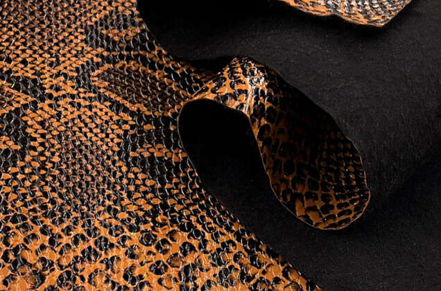 Мебельная экокожа KOBRA, рыжая (5964), Турция 2