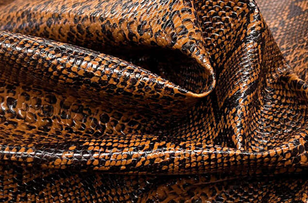 Мебельная экокожа KOBRA, рыжая (5964), Турция 3