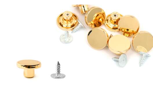 Пуговица джинсовая N1356 с установщиком, 15 мм, золото