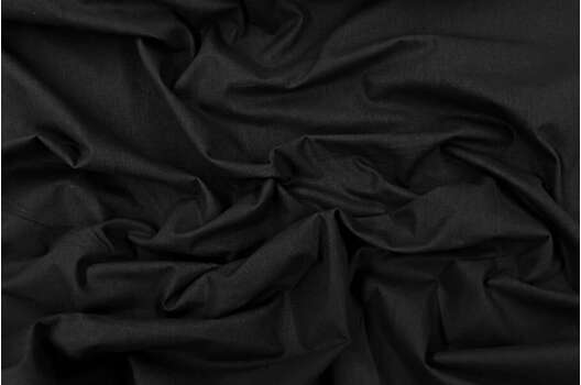 Бязь гладкокрашеная, черная, 145 см, Россия