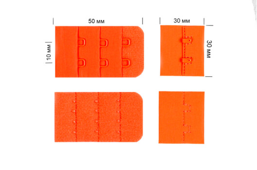 Застежка с крючками 3х2, оранжевый неон (A3409)