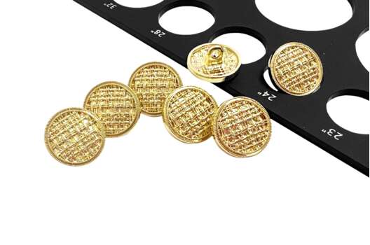 Пуговица металлическая на ножке CMP06, золото, 15 мм