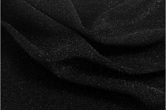 Трикотаж металлик махровый TERRY, черный